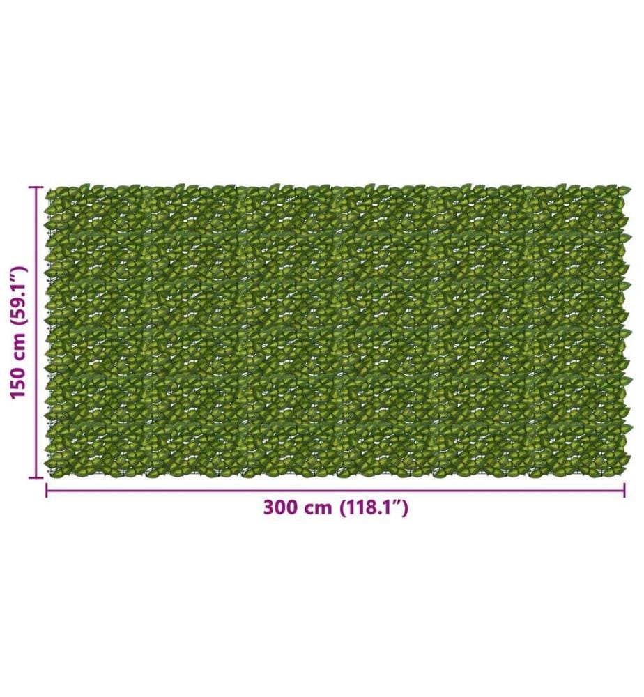 vidaXL Balcony Screen with Leaves Grün und Gelb 300 x 150 cm
