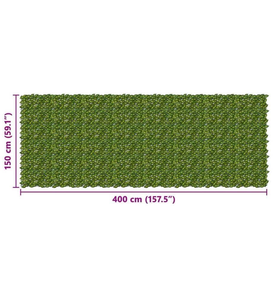 vidaXL Balcony Screen with Leaves Grün und Gelb 400 x 150 cm