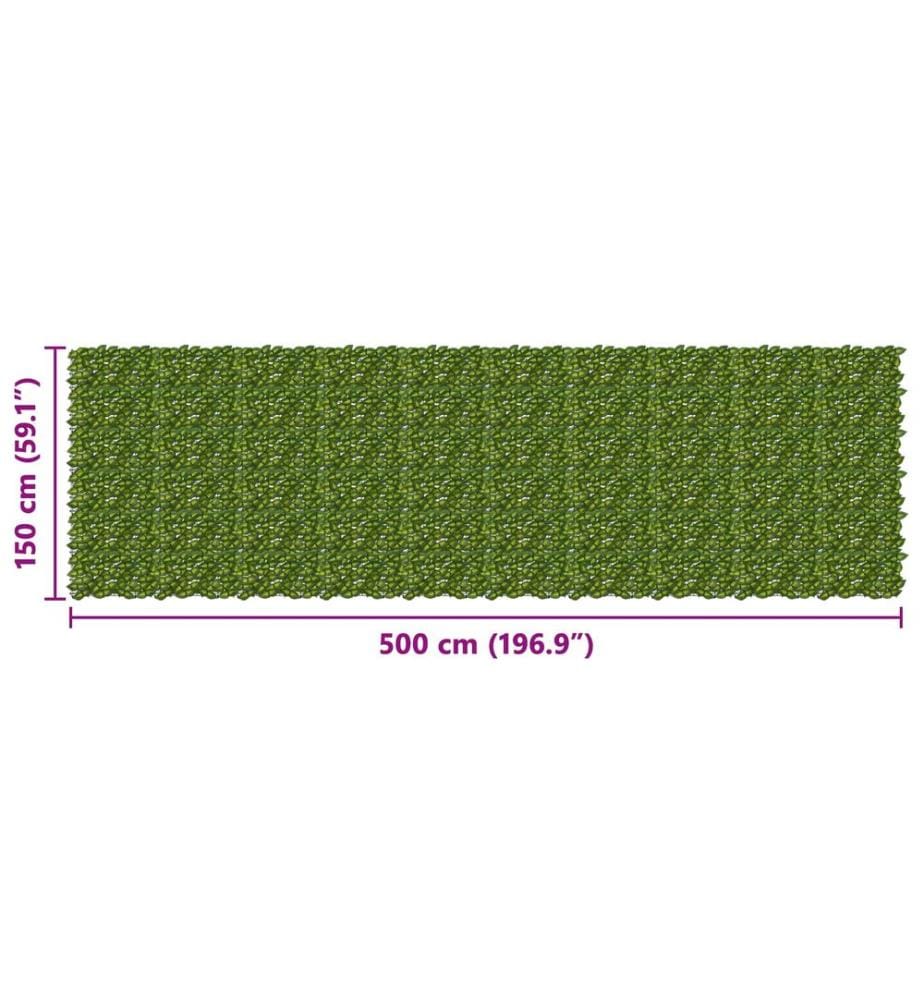 vidaXL Écran de balcon avec feuilles Vert et jaune 500 x 150 cm