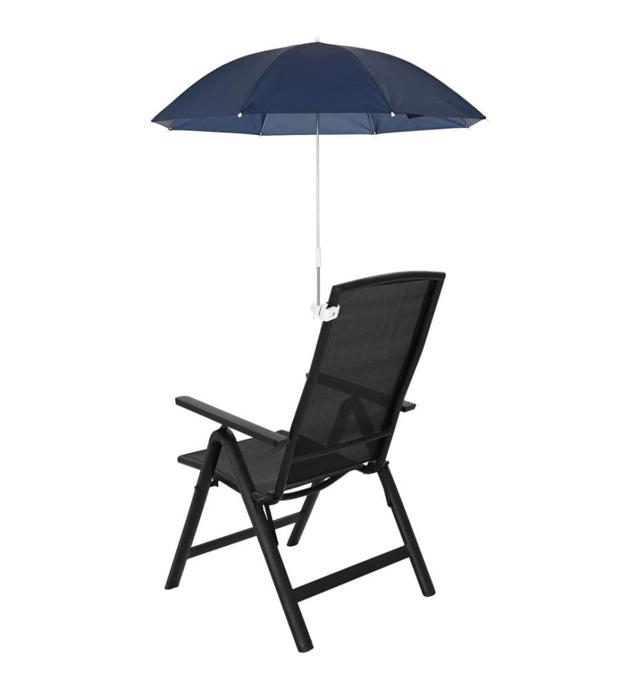 vidaXL Parapluie avec pince 2 pcs Bleu marine Ø 105 x 86 cm