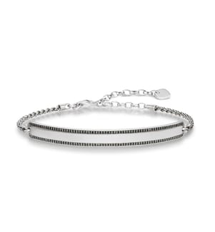 Bracelet Pavé Noir - Argenté