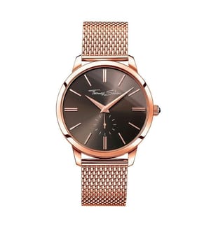 Quarzuhr - Roségold und Braun 42 mm