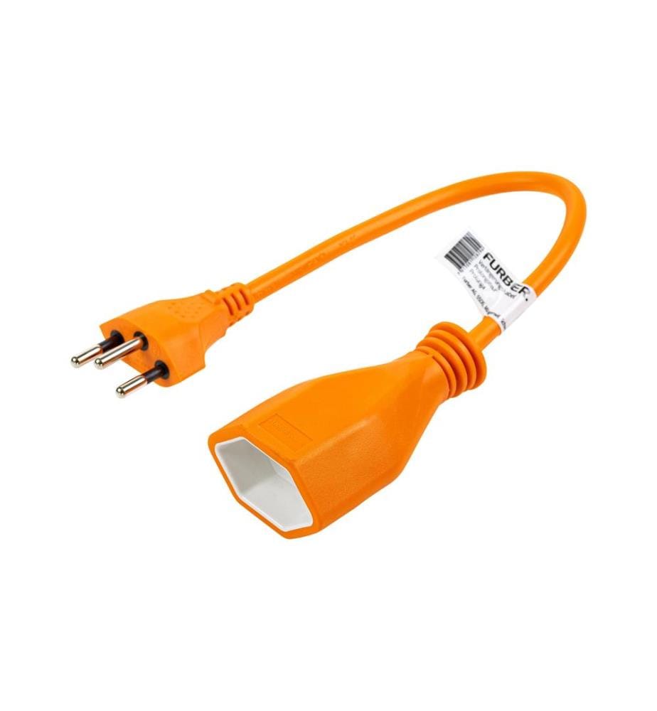 FURBER.POWER - Verlängerungskabel T13-T12 0.2 m Orange