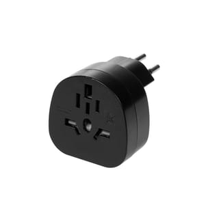 FURBER.POWER - Reiseadapter Welt – CH, Schwarz