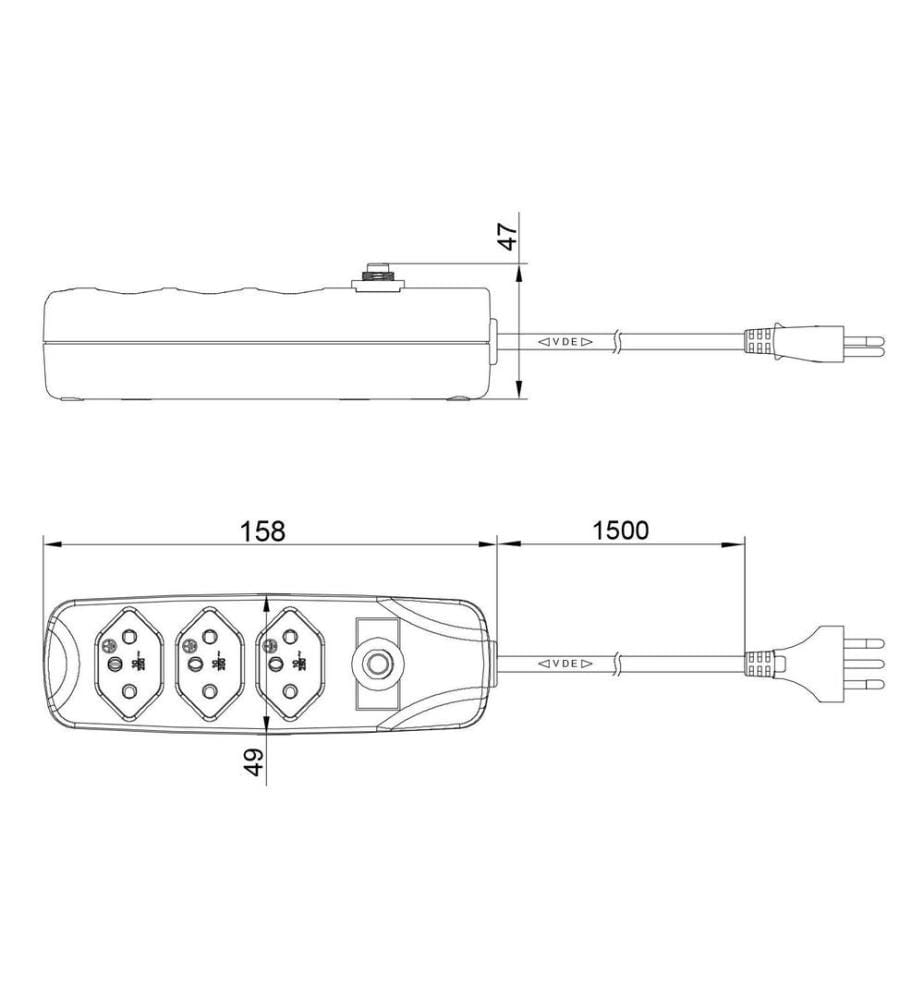 FURBER.POWER - Bloc multiprises avec protection contre les surcharges 3x T13