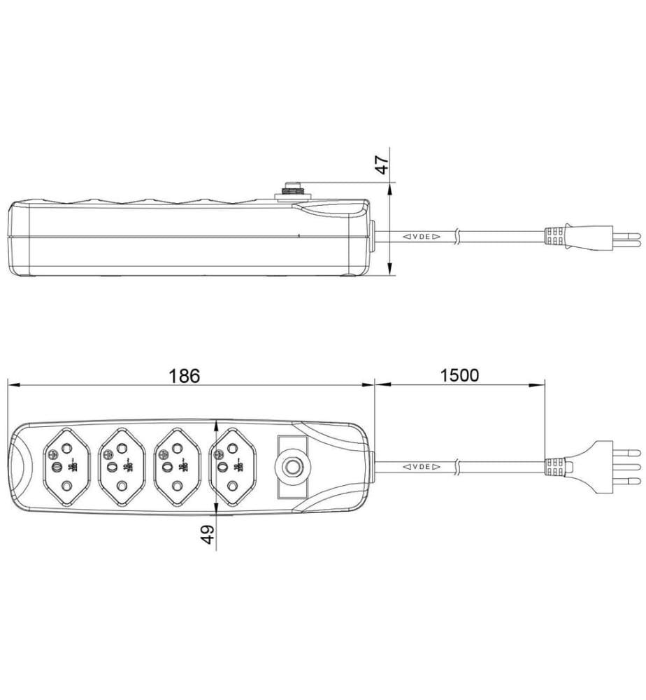 FURBER.POWER - Bloc multiprises avec protection contre les surcharges 4x T13