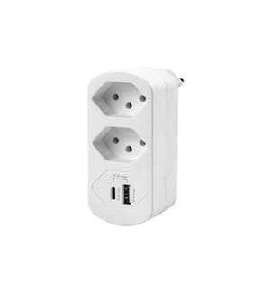 FURBER.POWER - Mehrfachstecker Flexo 2 x T13, USB-A, USB-C, drehbar