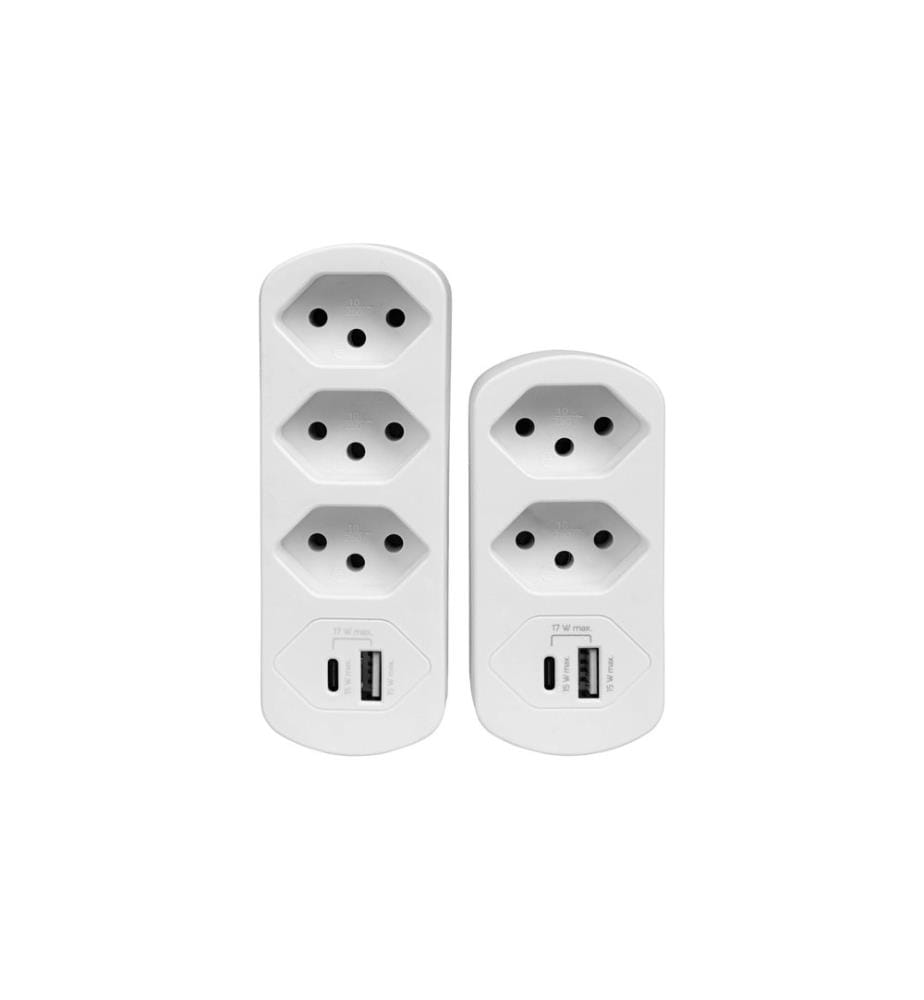 FURBER.POWER - Mehrfachstecker Flexo 3 x T13, USB-A, USB-C, drehbar