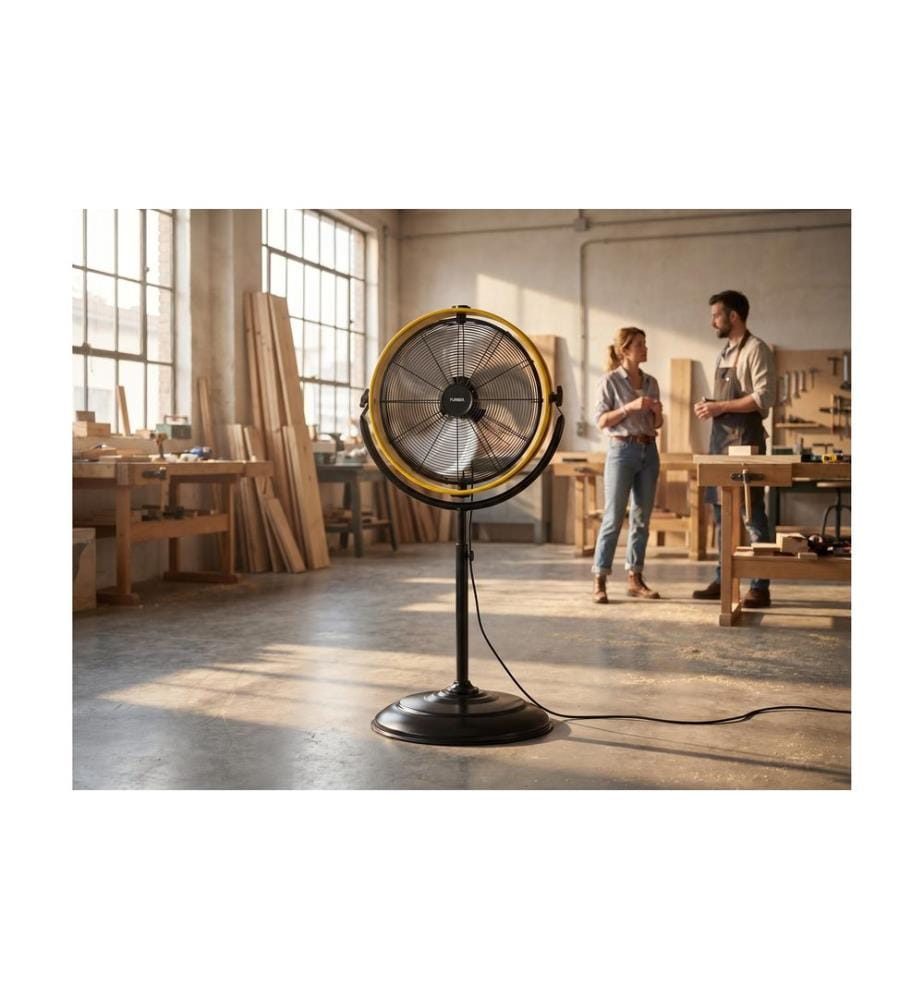 FURBER - Standventilator Vayu-Fortis 16, Schwarz/Gelb