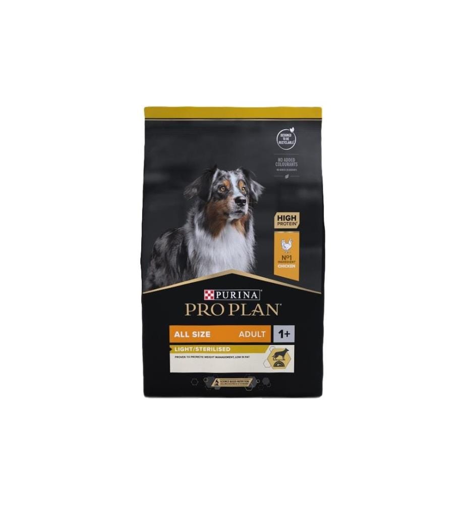 PURINA - Pro Plan Alimentation sèche All Size Adult Light/Sterilised Poulet, 3 kg
