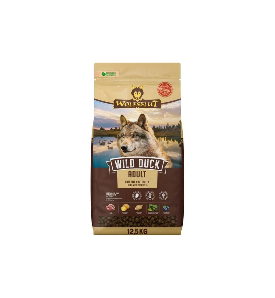 WOLFSBLUT - Trockenfutter Dog Wild Duck Adult, 12.5 kg