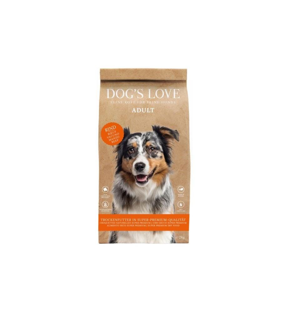 DOG'S LOVE - Alimentation sèche Adulte, Boeuf, 2 kg
