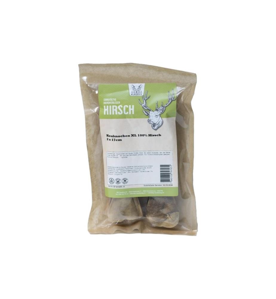 Kaufit - Os à mâcher Le cerf, 17 cm, 225 g, 2 pièces