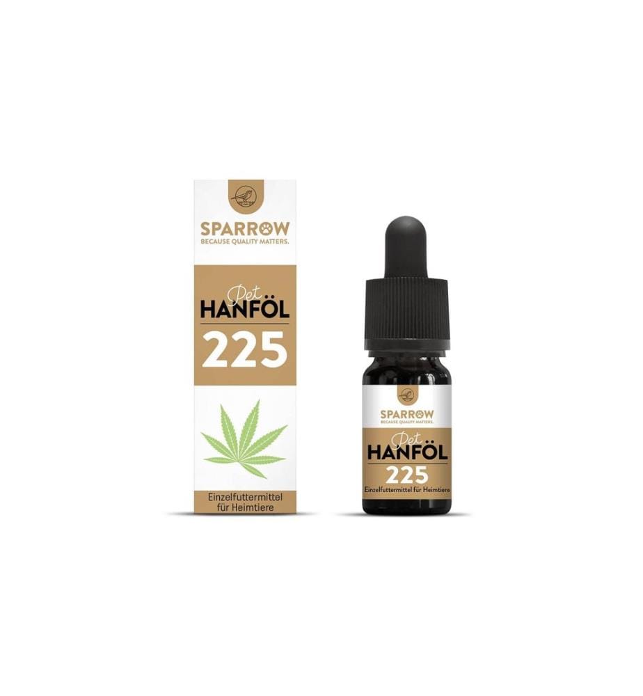 Sparrow - Hunde-Nahrungsergänzung Hanföl 225 mit CBD, 10 ml