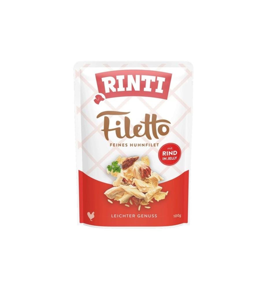 Rinti - Nassfutter Filetto Huhn + Rind in Jelly, 100 g