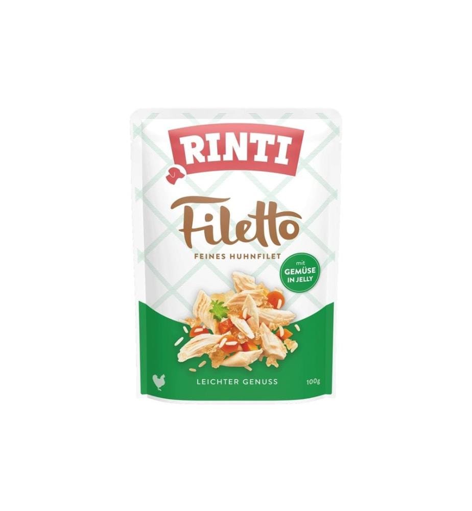 Rinti - Alimentation humide Filetto poulet + légumes en gelée, 100 g
