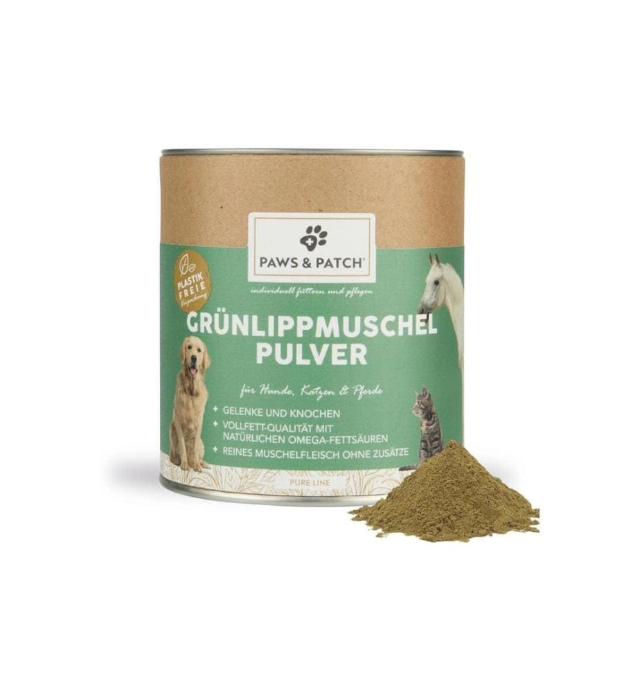 Paws & Patch - Supplément alimentaire pour chiens Poudre de moules aux orles verts 250 g