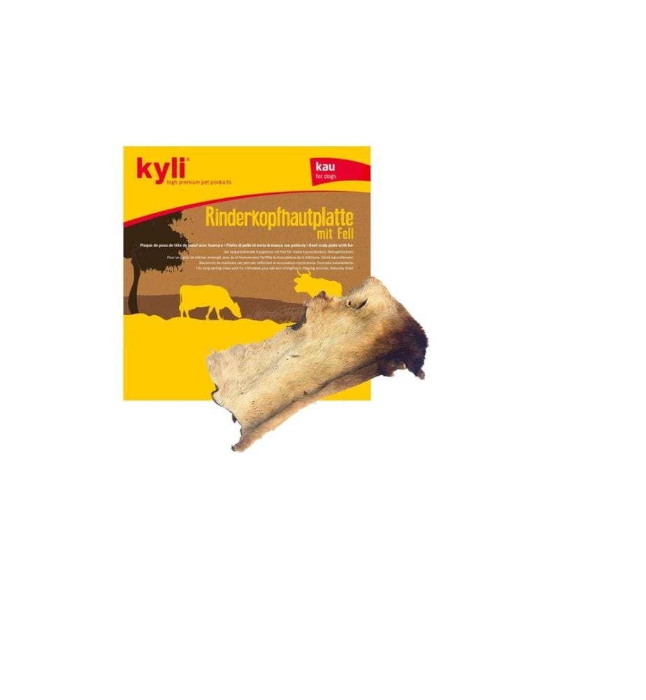 kyli - Kausnack Rinderkopfhautplatte mit Fell, 250 g