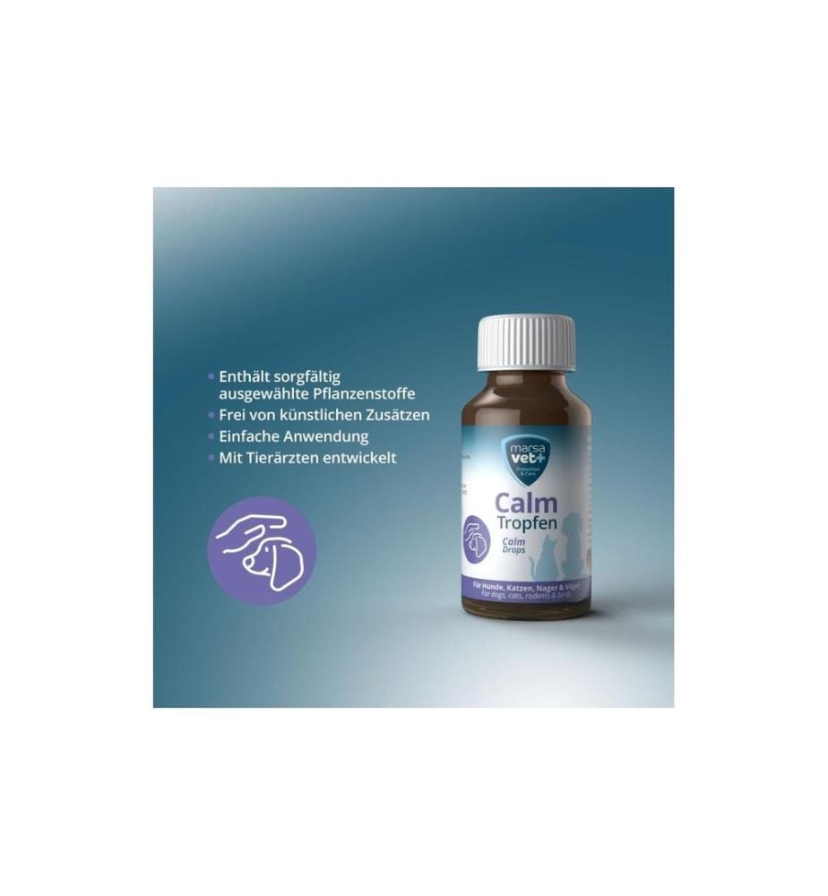 marsavet - Supplément alimentaire pour chiens Gouttes Calm 100 ml