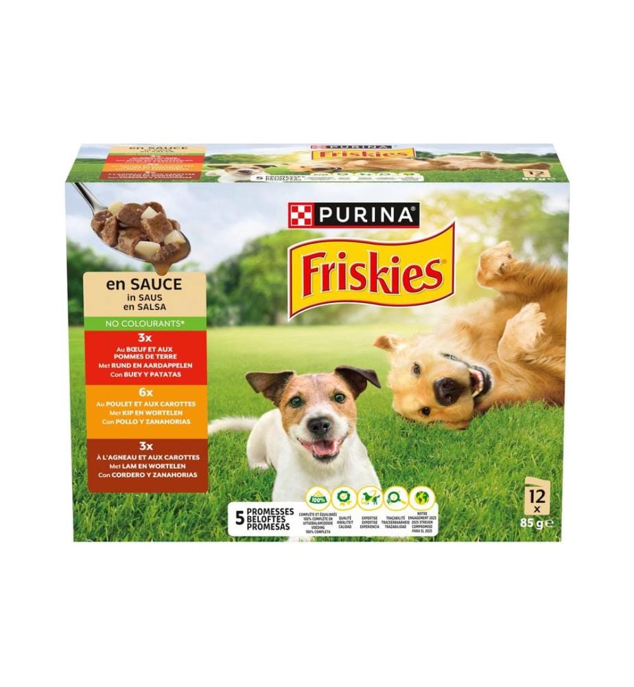 Purina Friskies - Nassfutter Adult mit Rind, Huhn und Lamm 12 x 85 g