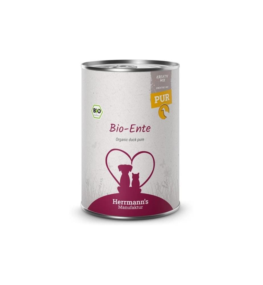 HERRMANN'S - Alimentation humide Canard bio viande pure 6 x 400 g