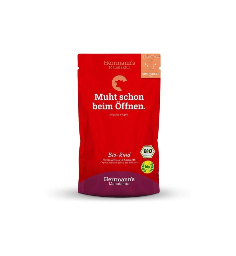 HERRMANN'S - Nassfutter Bio Rind mit Karotten und Amaranth 14 x 150 g
