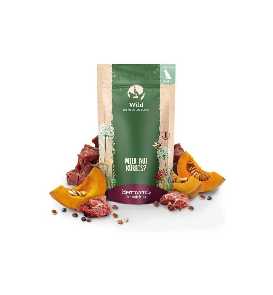 HERRMANN'S - Alimentation humide Gibier à la courge et au quinoa 14 x 150 g