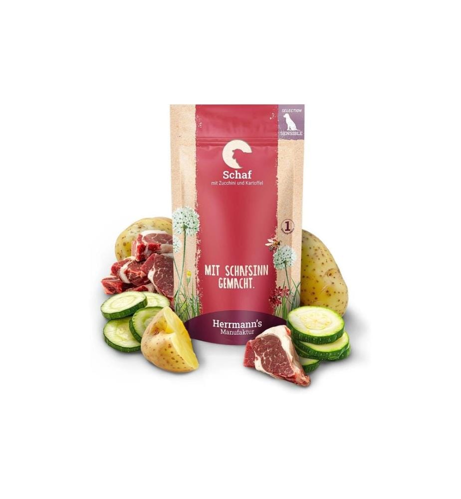 HERRMANN'S - Nassfutter Schaf mit Zucchini und Kartoffeln 14 x 150 g