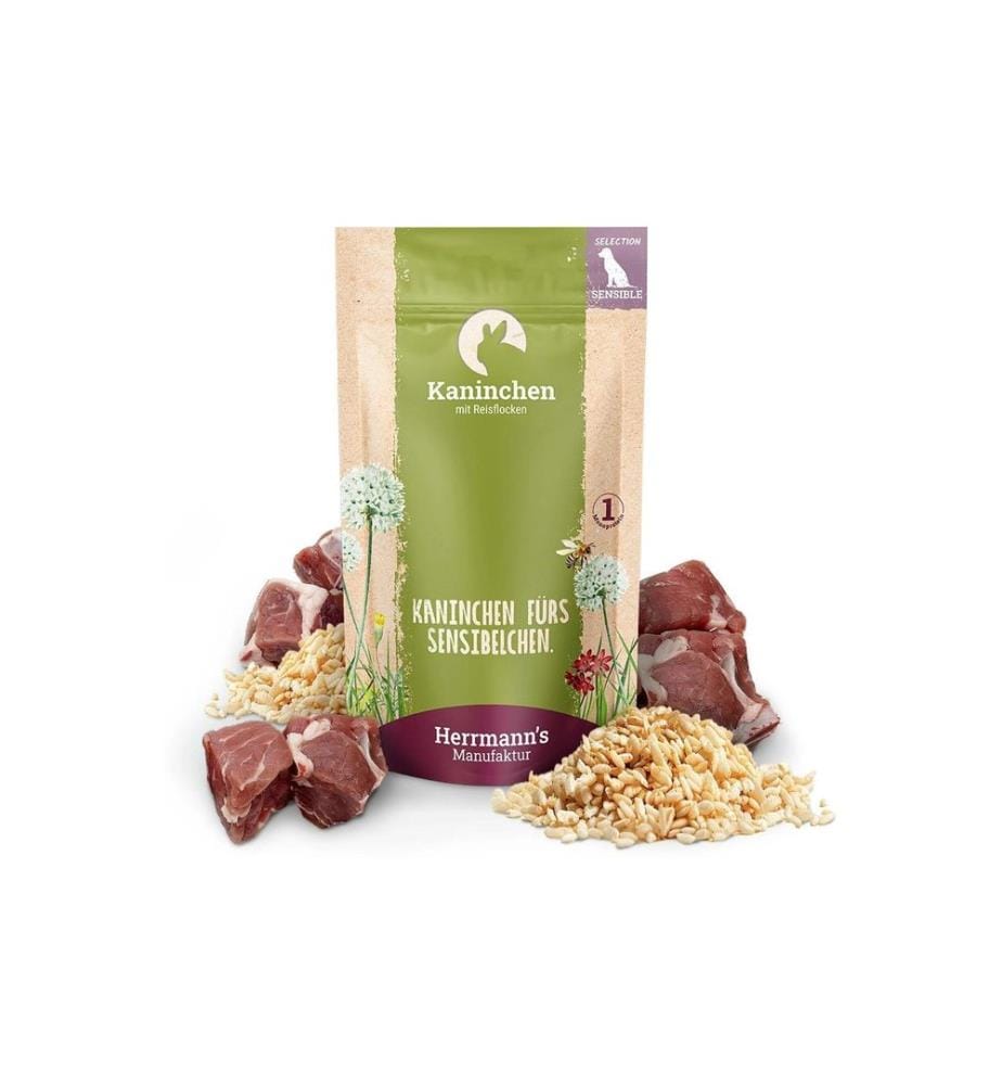 HERRMANN'S - Nassfutter Kaninchen mit Reisflocken 14 x 150 g