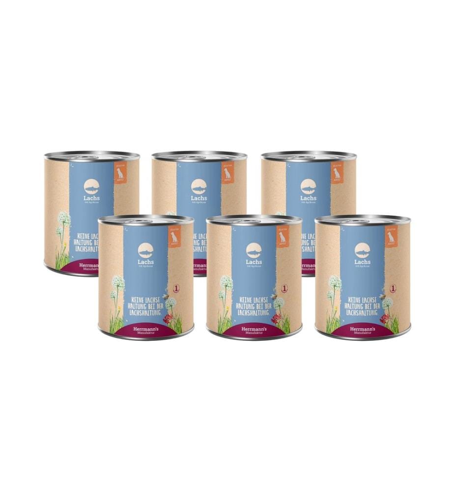 HERRMANN'S - Alimentation humide Saumon à l'abricot 6 x 800 g
