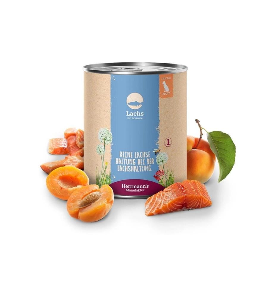 HERRMANN'S - Alimentation humide Saumon à l'abricot 6 x 800 g