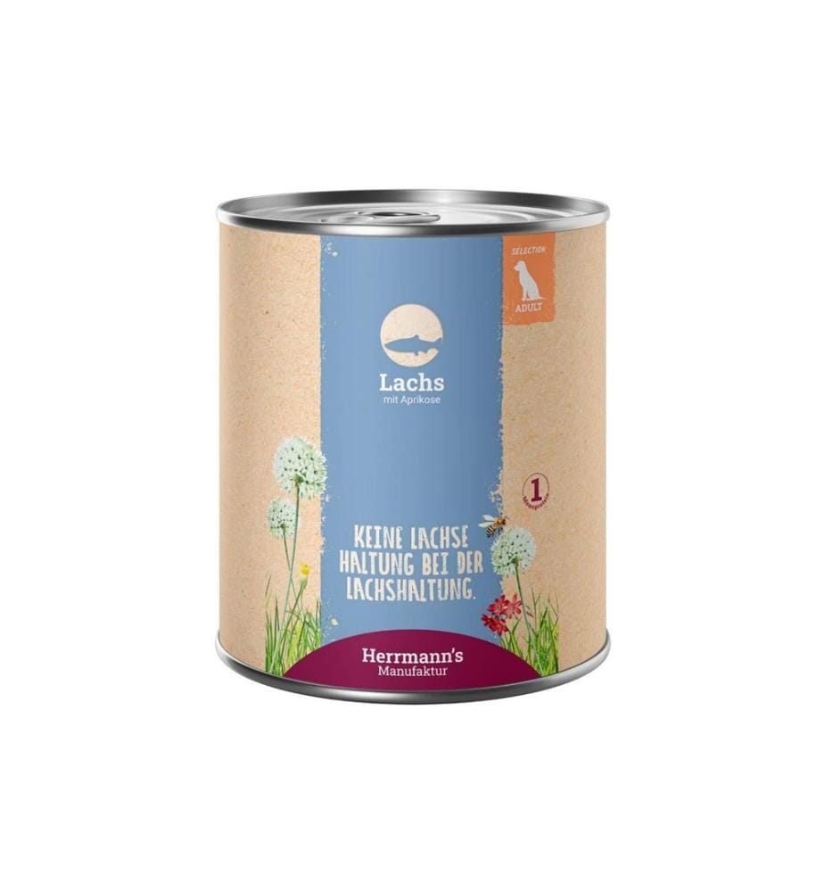 HERRMANN'S - Alimentation humide Saumon à l'abricot 6 x 800 g