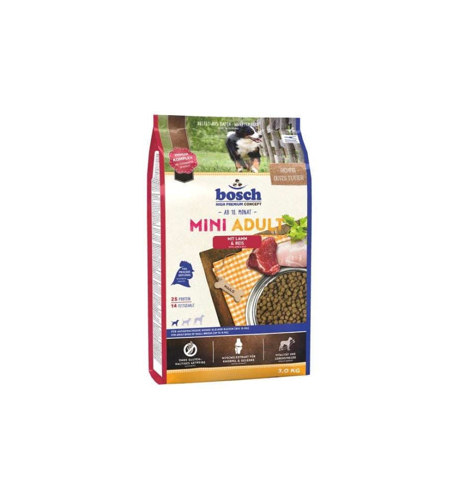BOSCH TIERNAHRUNG - Trockenfutter Mini Adult Lamm & Reis, 3 kg