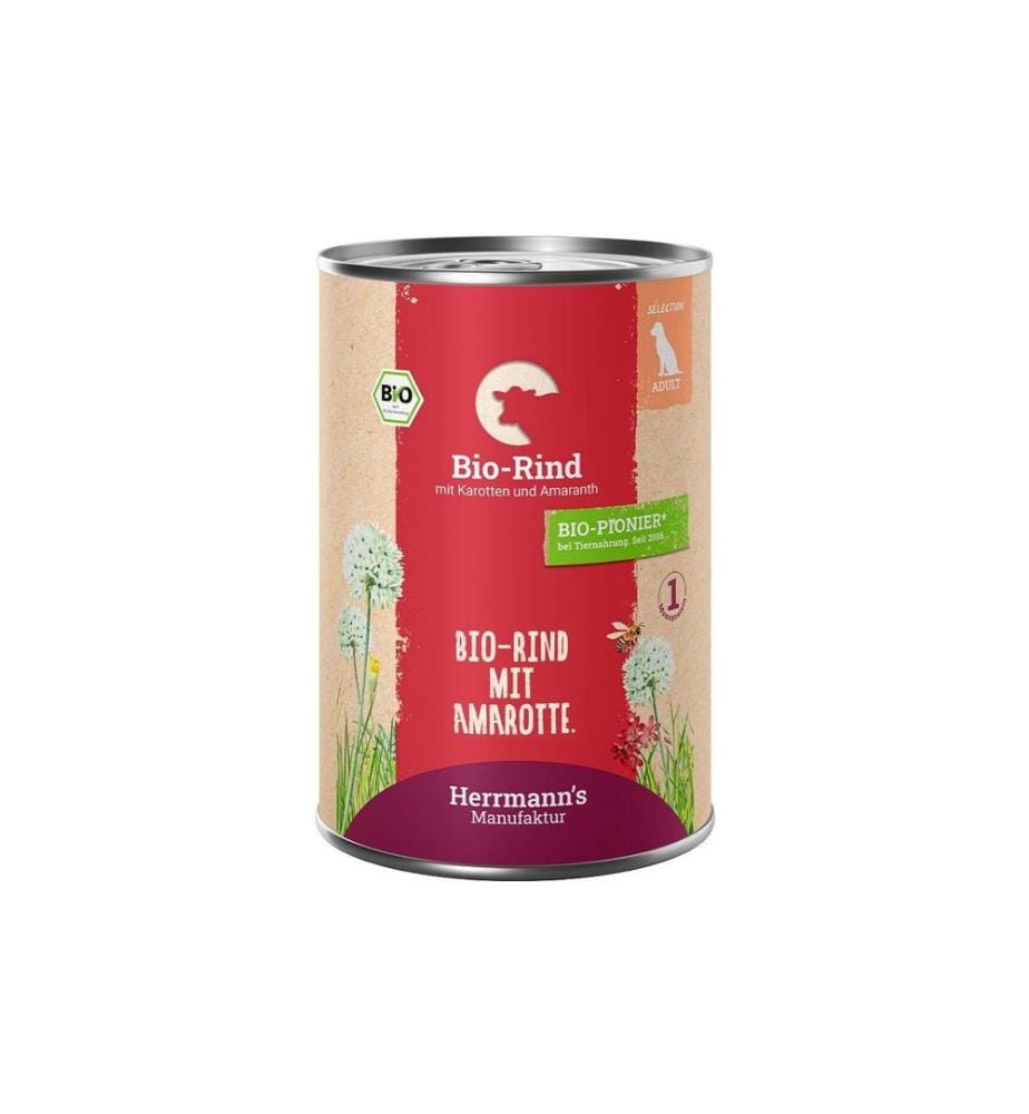 Herrmann's Cibo umido Bio Manzo con carote e amaranto 6 x 400 g