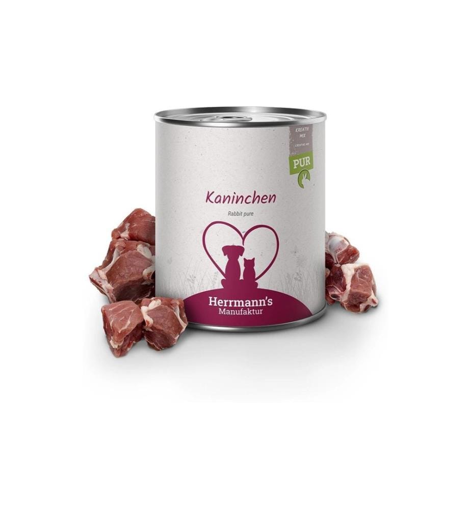 Nourriture humide Herrmann's Lapin 100% viande 6 x 800 g