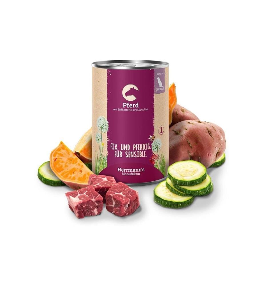 Herrmann's Nassfutter Pferd mit Süsskartoffel und Zucchini 6 x 400 g