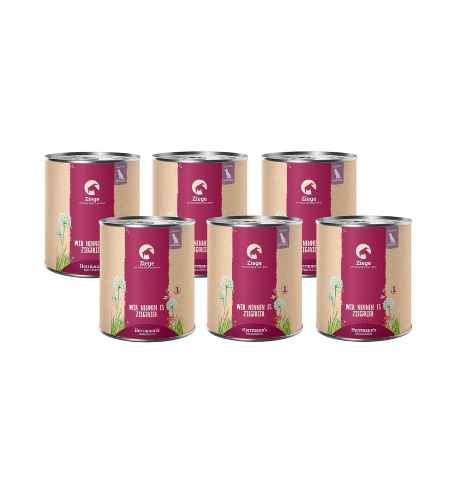 Herrmann's Cibo umido Capra con barbabietola rossa e miglio 6 x 800 g