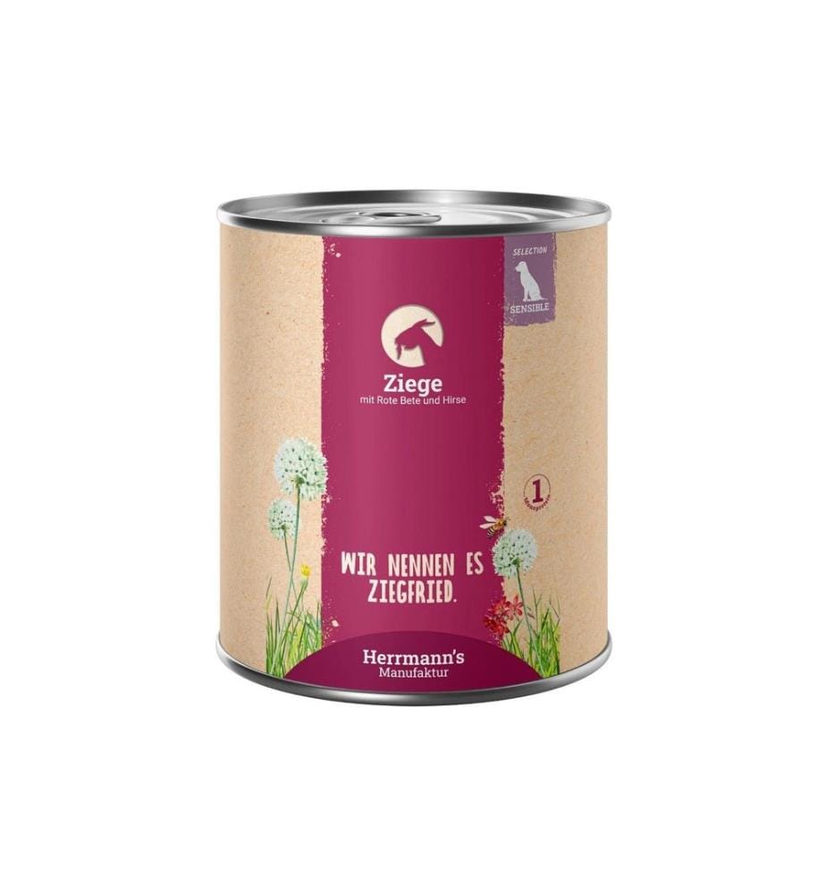 Herrmann's Cibo umido Capra con barbabietola rossa e miglio 6 x 800 g