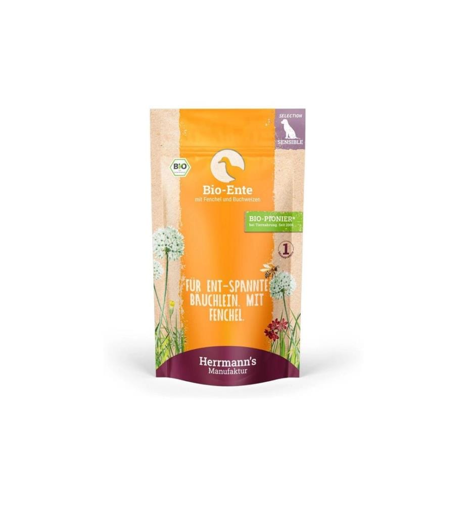 Herrmann's Nourriture humide Bio Canard avec fenouil et sarrasin 14 x 150 g