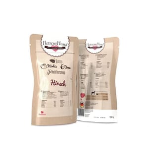 HerzensHund Nourriture humide Cerf avec légumes bio, 130 g