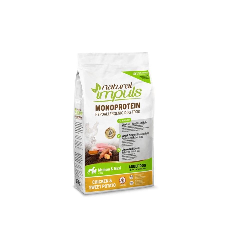 Natural Impuls Croquettes pour chien Adult Med/Max Poulet 12 kg