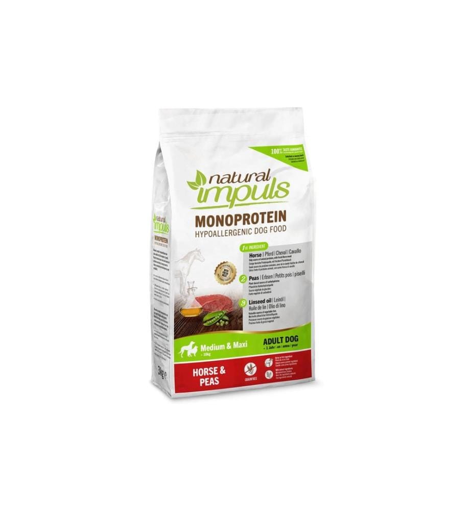 Natural Impuls Croquettes pour chien adulte Med/Max cheval 3 kg