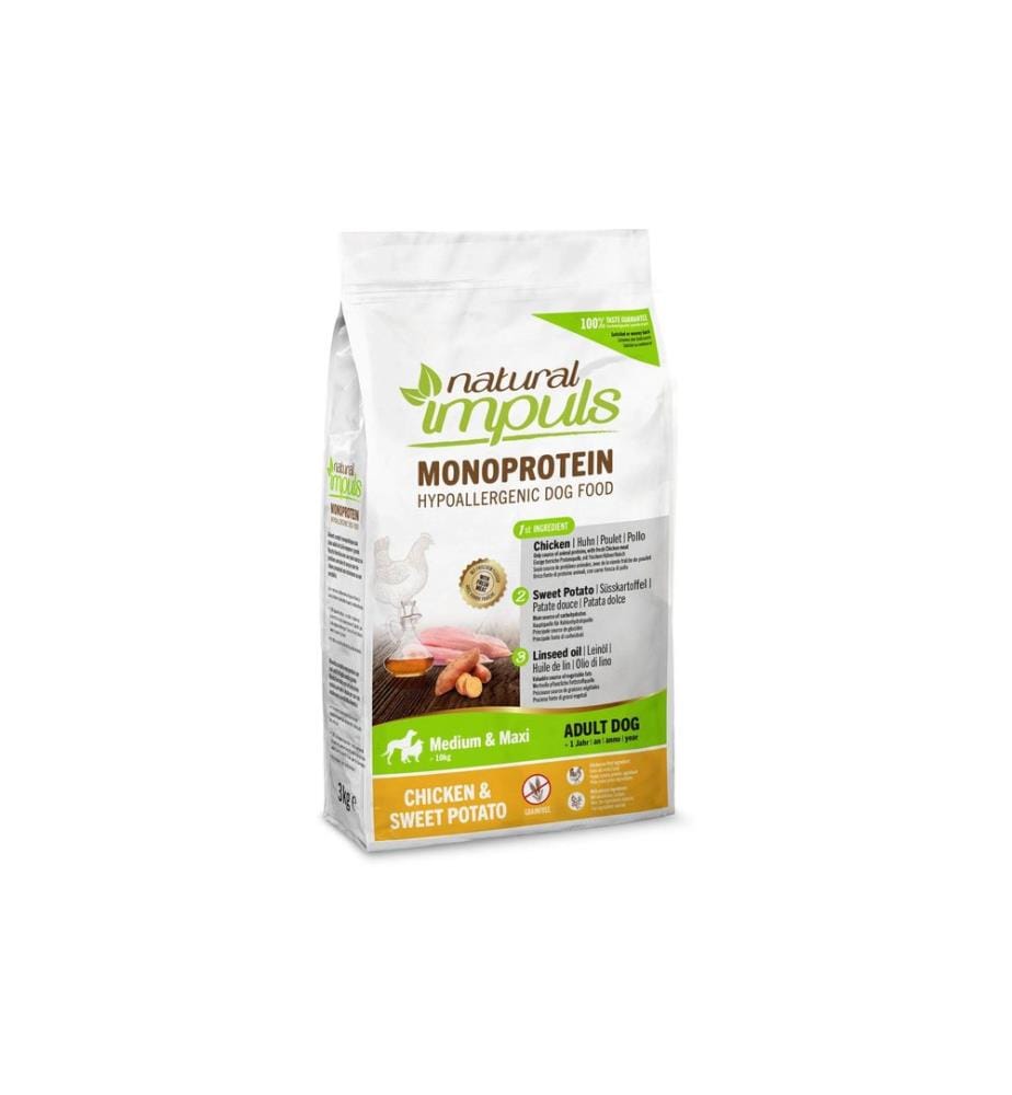 Natural Impuls Croquettes pour chien Adult Med/Max Poulet 3 kg