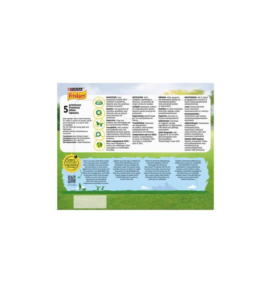 Purina Friskies Pâtée pour chat adulte au boeuf, poulet, agneau en sauce 24 x 85 g