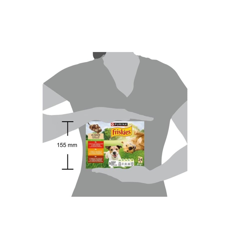Purina Friskies Pâtée pour chat adulte au boeuf, poulet, agneau en sauce 24 x 85 g