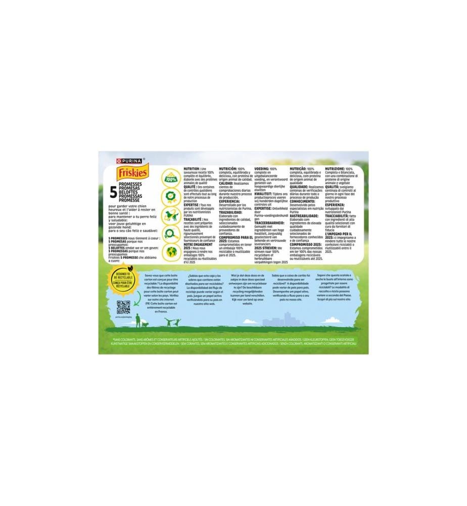 Purina Friskies Pâtée pour chat Adulte Poulet, Agneau, Boeuf aux légumes 12 x 85 g
