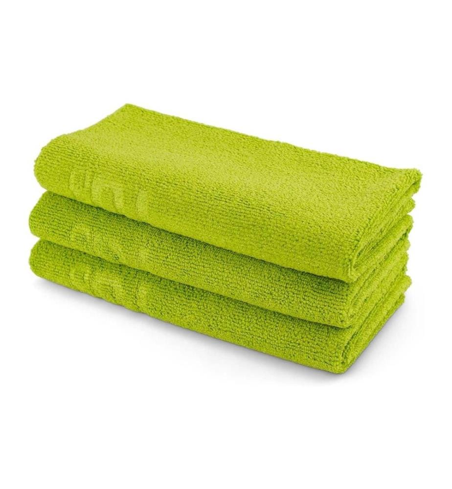 21CARS - Edgeless Serviette microfibre Set de 3 pièces 40 x 40 cm Vert