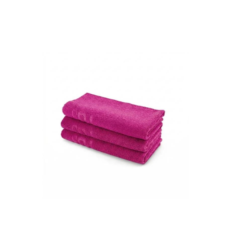 21CARS - Edgeless Serviette microfibre set de 3 40 x 40 cm rose