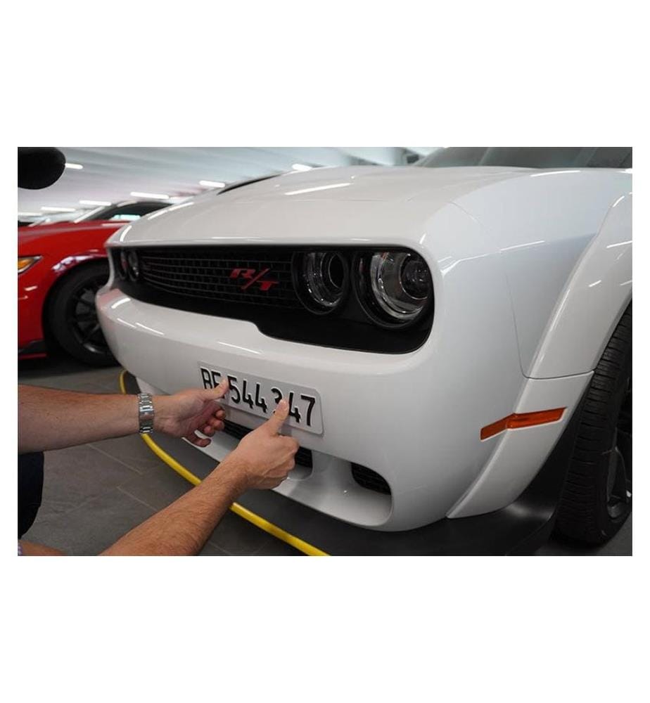 FRAMELESS - Kits de Supports de plaque d'immatriculation Système de velcro, sans cadre, 2 x KFZ
