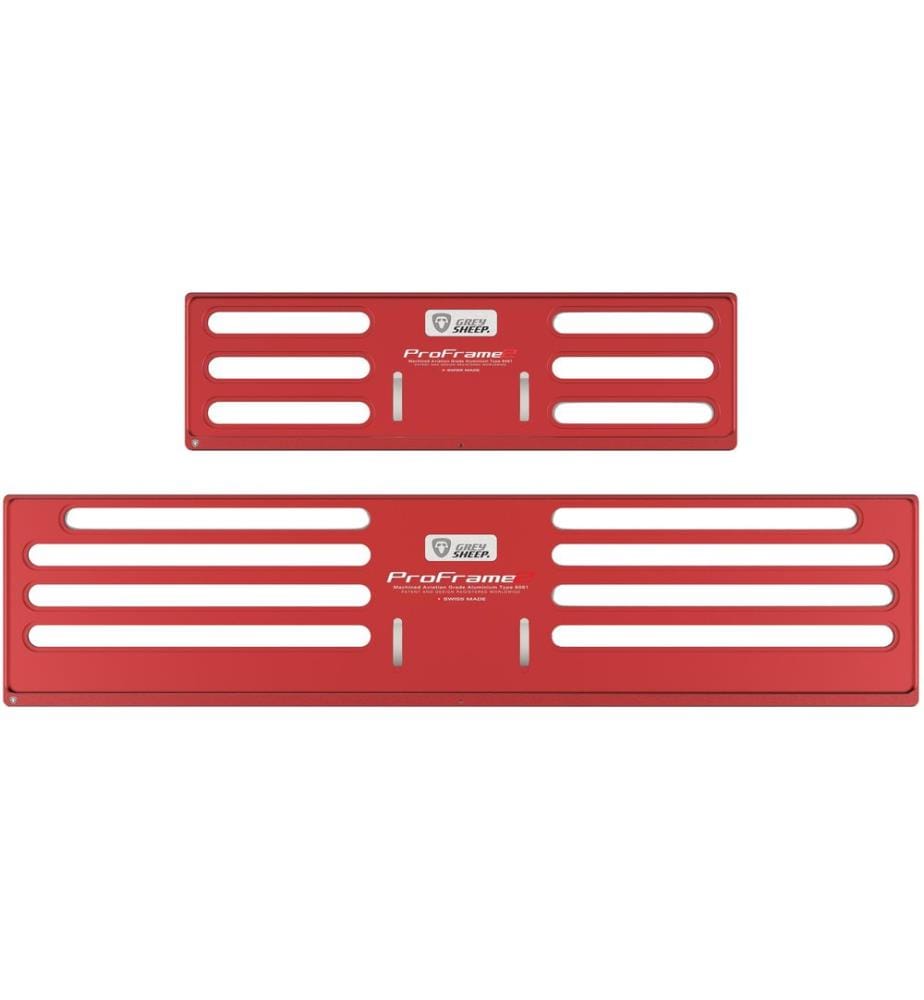 GREY SHEEP. - Kits de Supports de plaque d'immatriculation ProFrame 2, Véhicule long Velocity Red